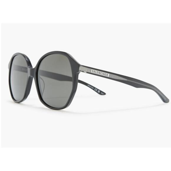 Balenciaga 58mm Round Sunglasses Black - Picture 2 of 7